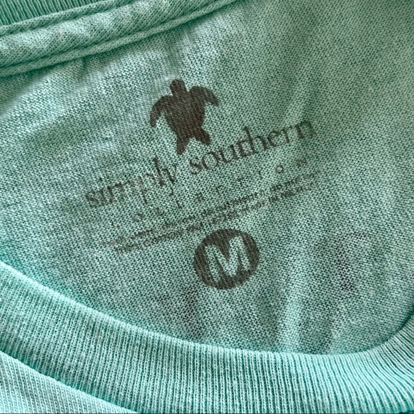 SIMPLY SOUTHERN SHORT SLEEVE TEAL FLORAL CRAB T-SHIRT 🌺🦀 - Picture 4 of 4